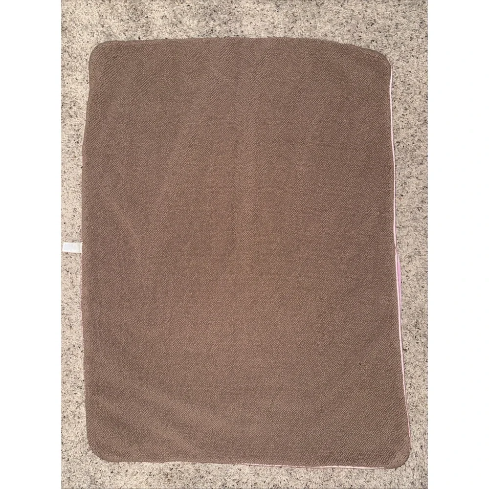 Carters Just One Year Love Bug Baby Blanket Ladybug Pink‎ Hearts/ Brown Sherpa